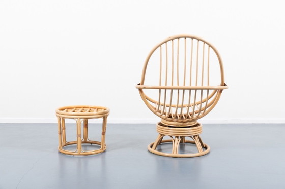Image 1 of Fauteuil lounge vintage en bambou