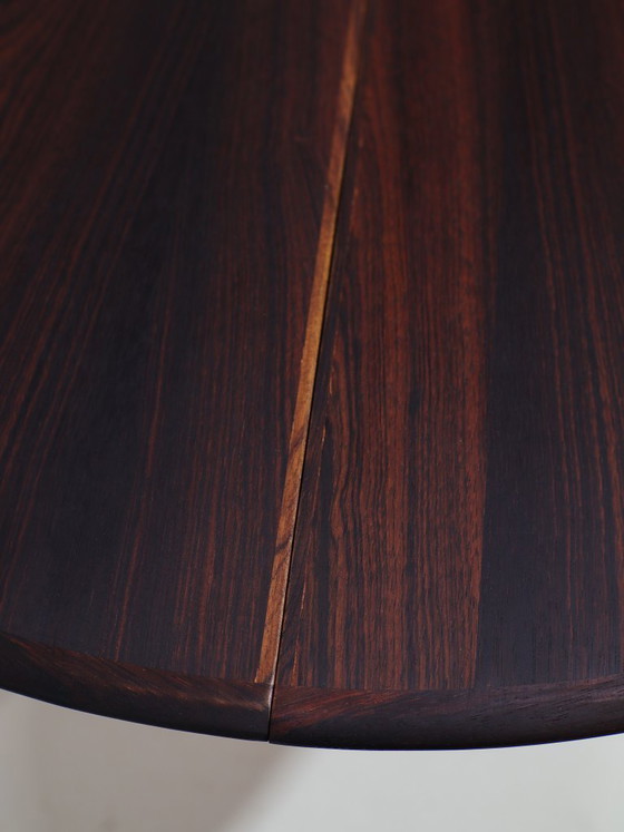 Image 1 of Ronde eettafel uitschuifbaar Skovby butterfly leaf palissander