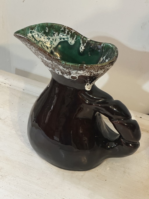 Sculptural Vallauris Pitcher in Glazed Ceramic, 1960s – glazen karaffen, Vintage