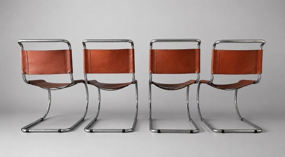 Image 1 of 4 sedie vintage MR10 di Mies van der Rohe per Fasem, Italia