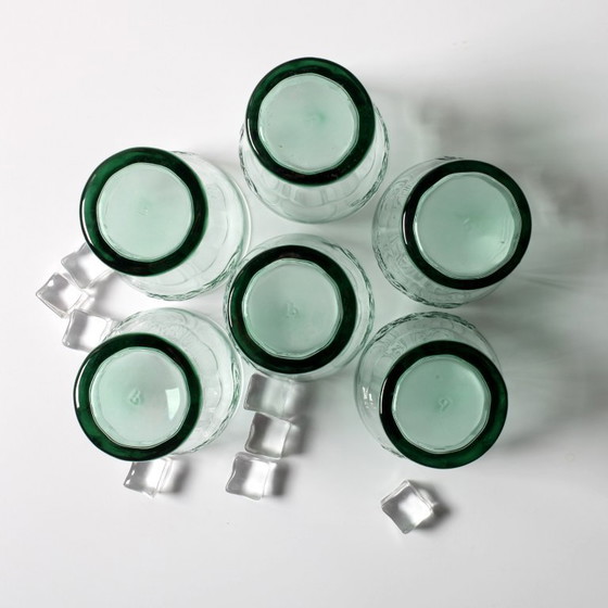 Set Of 6 Georgia Green Vintage Classic Shape Coca-Cola Glasses 0.5L / 1980s – Glass & Decanter (photo 4 of 5)