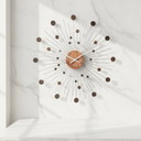 Karlsson Mid-Century Modern Sunburst Wall Clock – Teak & Metal – Ø 48 cm