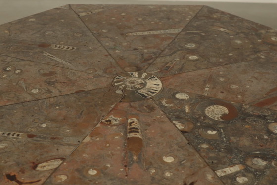 Image 1 of Fossil Stone Pedestal Coffee Table, France, 1970's