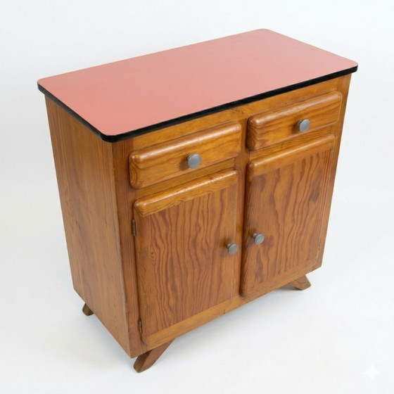 Image 1 of Commode Mado vintage Terra Cotta et chêne clair, années 1960