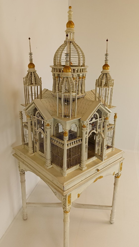 Image 1 of Jaula de pájaros victoriana francesa de mediados de siglo