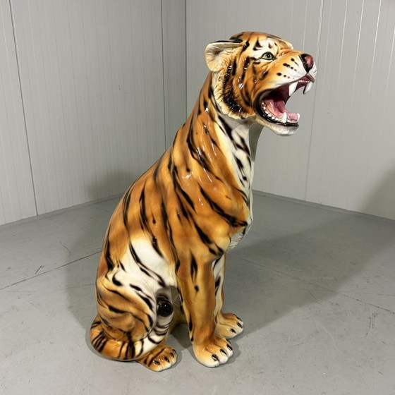 Image 1 of Grande tigre in ceramica, Italia, anni '70