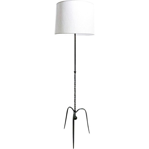 Mid-eeuwse vloerlamp van smeedijzer, Hongarije 1950