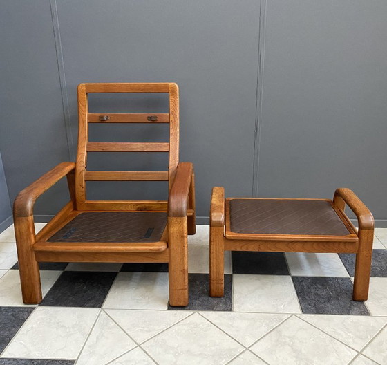 Fauteuil et repose-pieds en teck danois à dossier haut, par HS Denmark, années 1970 – Chaises & fauteuils (photo 9 of 14)
