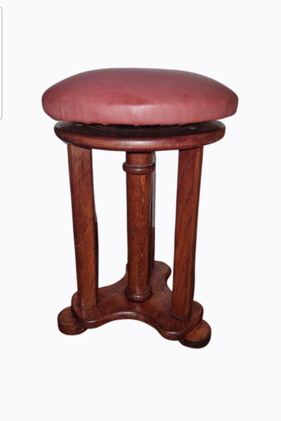 Image 1 of Classic round height adjustable piano stool