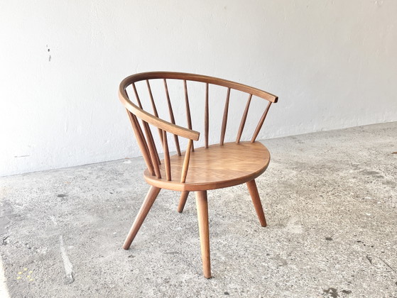1950ies Arka Lounge Chair Designed by Yngve Ekström for Stolab, Sweden – Armchairs, Cotton, Wood (photo 6 of 12)