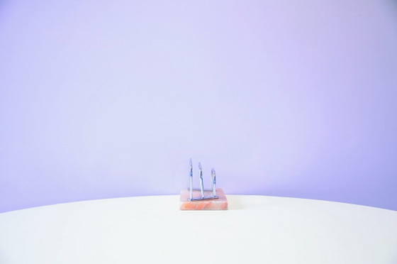 Marble Letter Holder Chrome Brackets – Decorative Objects (photo 5 of 5)