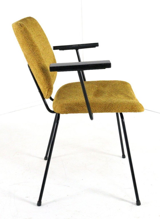 Image 1 of Set van 4 W.H. Gispen voor Kembo stoelen eetkamerstoelen vintage gestoffeerd