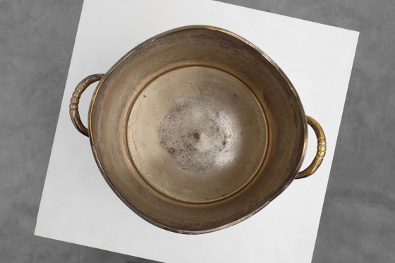 Image 1 of Antico secchiello per champagne in rame argentato, Francia, circa 1900