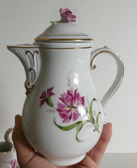 Image 1 of Set da 5 pezzi per moka, porcellana dipinta a mano, di Schierholz, Turingia, anni '50