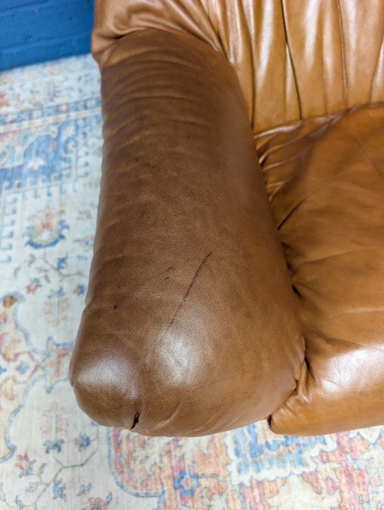 Image 1 of Vintage leather swivel armchair, 1970s