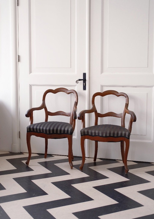 Set di 2 poltrone antiche londinesi con crine di cavallo