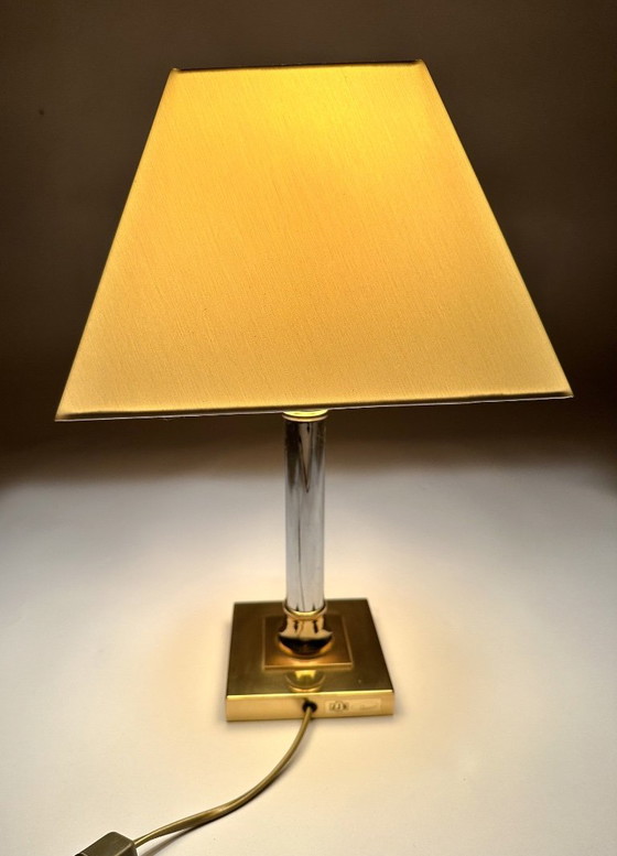 Lampada da tavolo vintage Le Dauphin, Lampade da tavolo, Tessile, Cromo, Crema (foto 7 di 9)