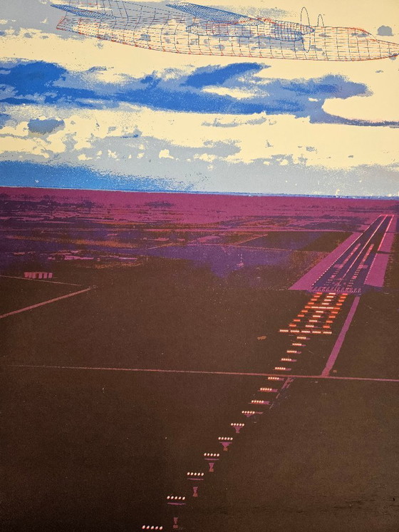 Image 1 of Sérigraphie sur papier épais Henk van der Vet landing