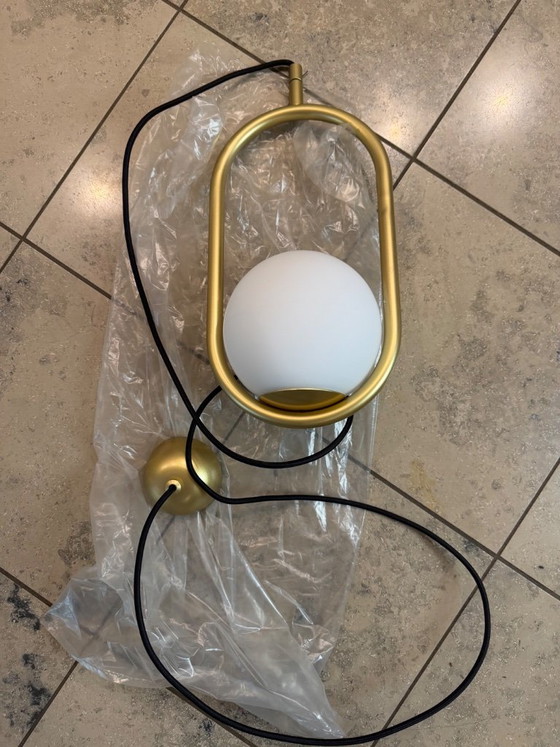 B.Lux C_Ball Pendant lamp – Stone Designs – Gold/Opal glass – New – Belux (photo 5 of 8)