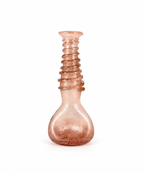 Murano Scavo Vaas, Zalmroze, Antieke Stijl, Italië Jaren '60/'70