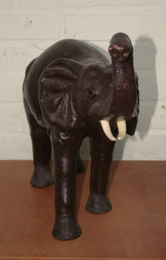 Image 1 of Large Vintage Leather Elephant