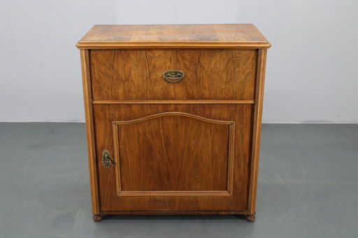 Antique Cabinet in Walnut Finish, Czechoslovakia