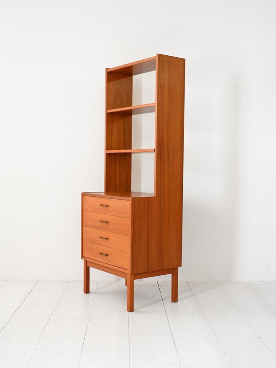 Image 1 of 1960s Scandinavian Teak Bookcase with Drawers