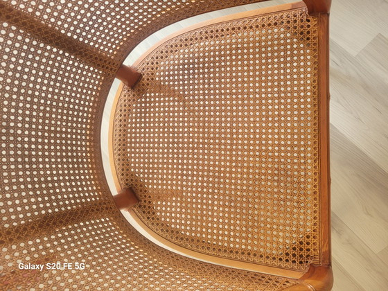 4 Faux Bamboo Giorgetti stoelen en eettafel – Eetkamerstoelen, Glass, Textile (photo 3 of 14)