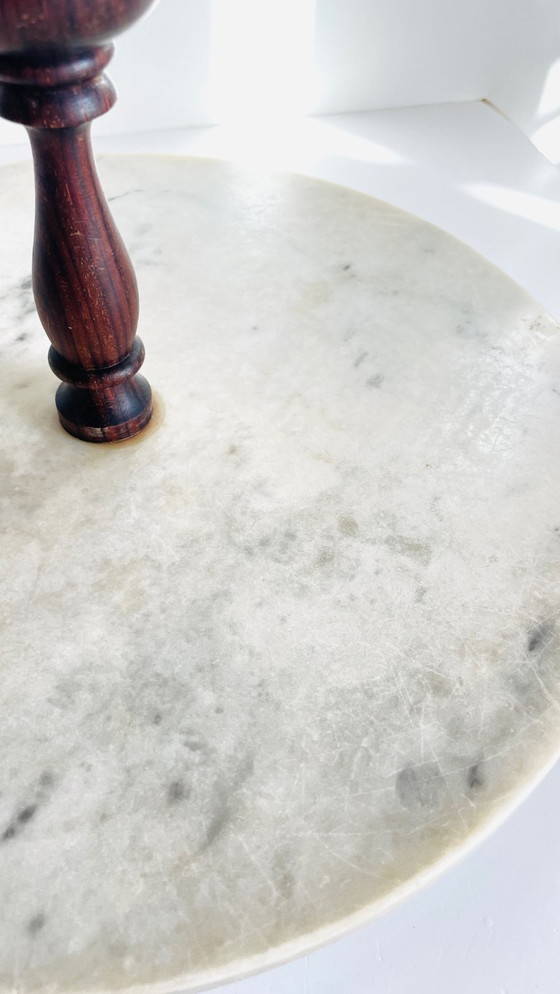 Image 1 of Vassoio per formaggi d'epoca in marmo e legno