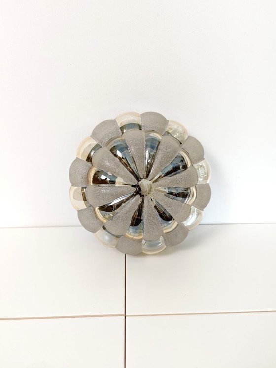 Image 1 of XXL Plafoniera in vetro trasparente d'epoca / Sconce di metà secolo moderno / Lampada da parete ad incasso / Vetro soffiato a ma