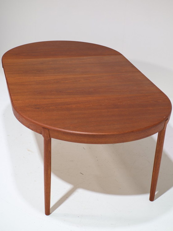 Image 1 of Uitschuifbare ronde eettafel teak Deens vintage jaren '60