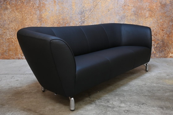 Neu bezogenes Sofa von Leolux Pupilla Design aus schwarzem Leder – 3-5 Sitzer Sofas, Leather (photo 3 of 10)