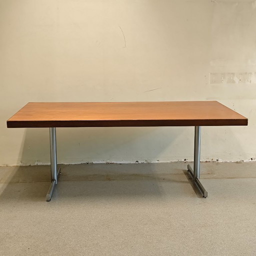 Vintage dining table wood metal
