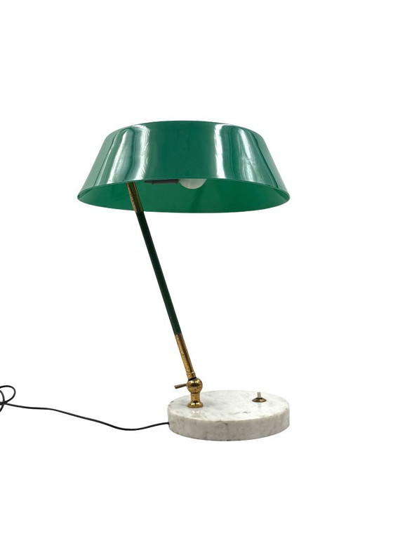 Image 1 of Mid-century green table lamp, Stilux Milano Italy, 1960s