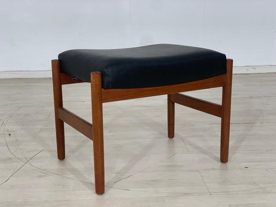 Image 1 of Danish teak tabouret chaise vintage