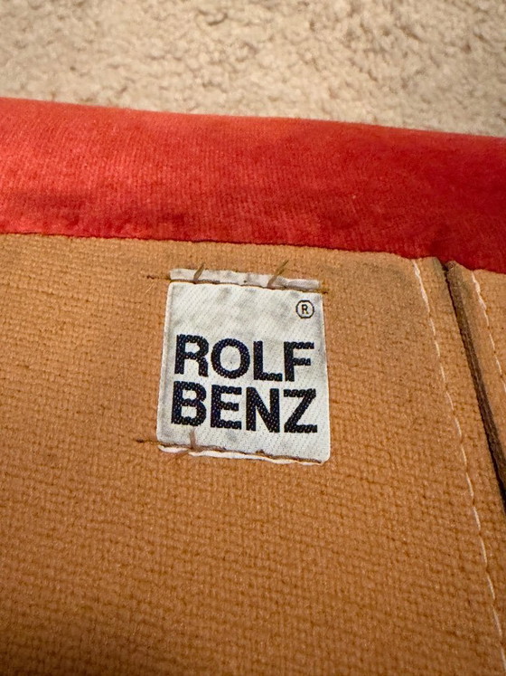 Rolf Benz Modulares Sofa, Orange Samt, Modulare Sofas, Stoff, Vintage (Foto 5 von 5)