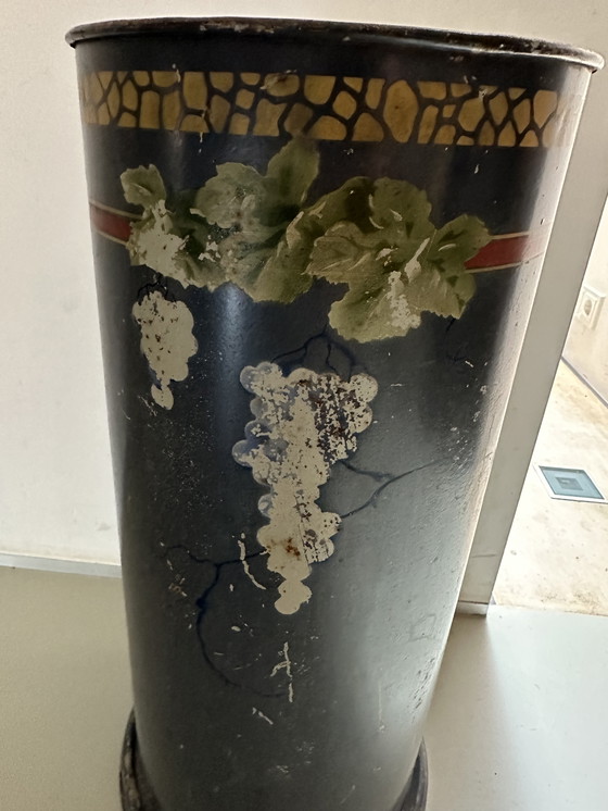 Image 1 of Art Deco umbrella stand 1930s color gray with grape image