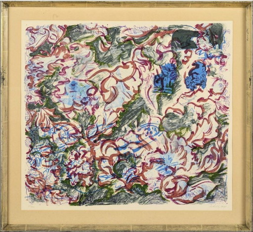 Per Kirkeby (1938) Kleur Lithografie"Abstracte Comp" Ges Gen