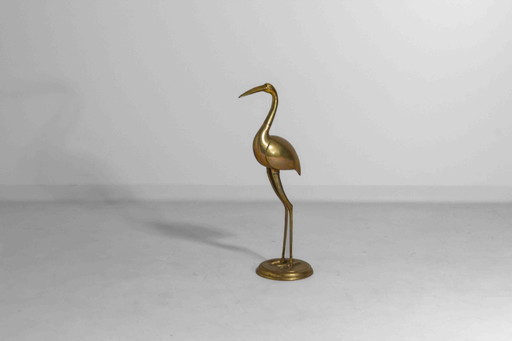 Brass decorative heron sculpture