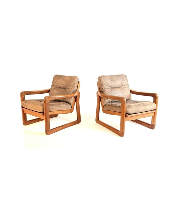 Image 1 of Set van 2 vintage Deense fauteuils, EMC Furniture ‘70