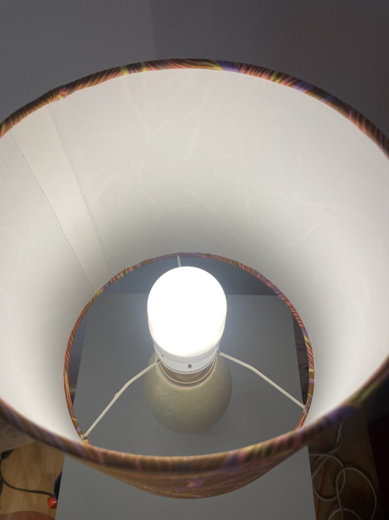 Image 1 of Scheurich table lamp from the 1950s. Upcycled, new shade, cordless.