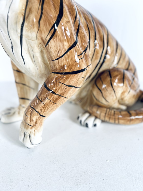 Image 1 of Vintage Italian ceramic tiger '60s
