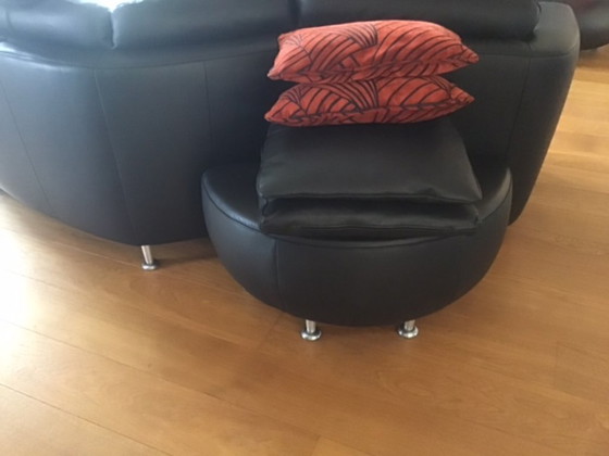 Image 1 of Divertido sofá de cuero negro de FM Muster