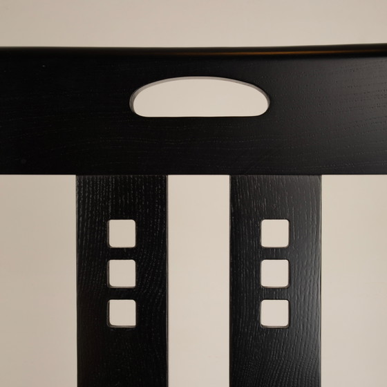 Chaise High Ingram Postmoderne Charles R. Mackintosh avec Tissu Fornasetti Alivar (photo 24 of 27)