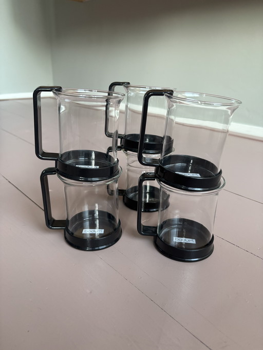 6 vintage Bodum theeglazen 