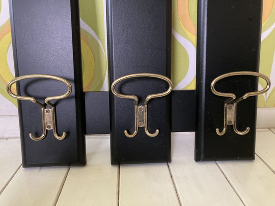 Image 1 of Appendiabiti da parete in legno nero vintage anni '80