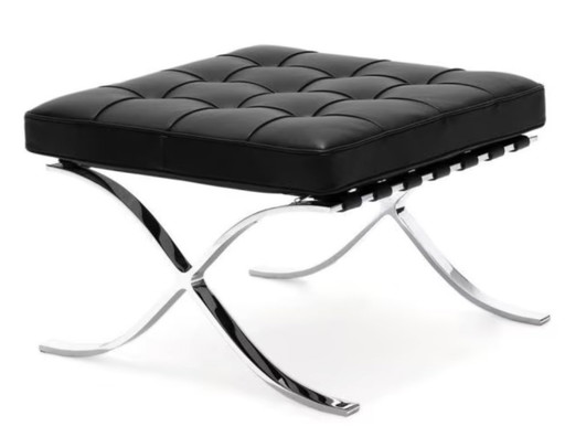 Ottoman Knoll Barcelona - Black Leather - Ongebruikt