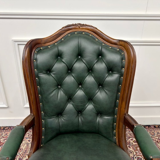 Silla de oficina Chesterfield verde – Sillas de oficina, Leather, Metal (photo 5 of 8)