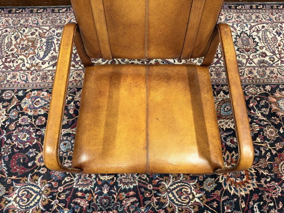 Sedia in Pelle Stile Ralph Lauren con Fibbia - Jacques Adnet – Poltrone, Legno (photo 12 of 13)