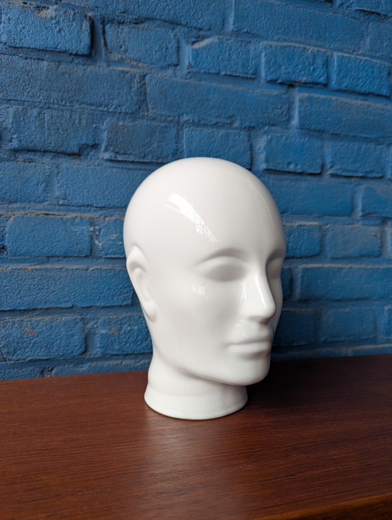 Image 1 of Testa di manichino vintage bianca - Ceramica